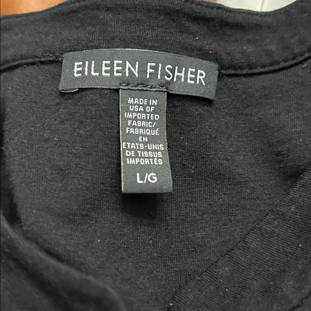 Eileen Fisher Black Sleeveless Button-Up Dress - Picture 4 of 6